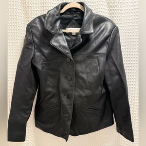 100% Leather Jacket- Black